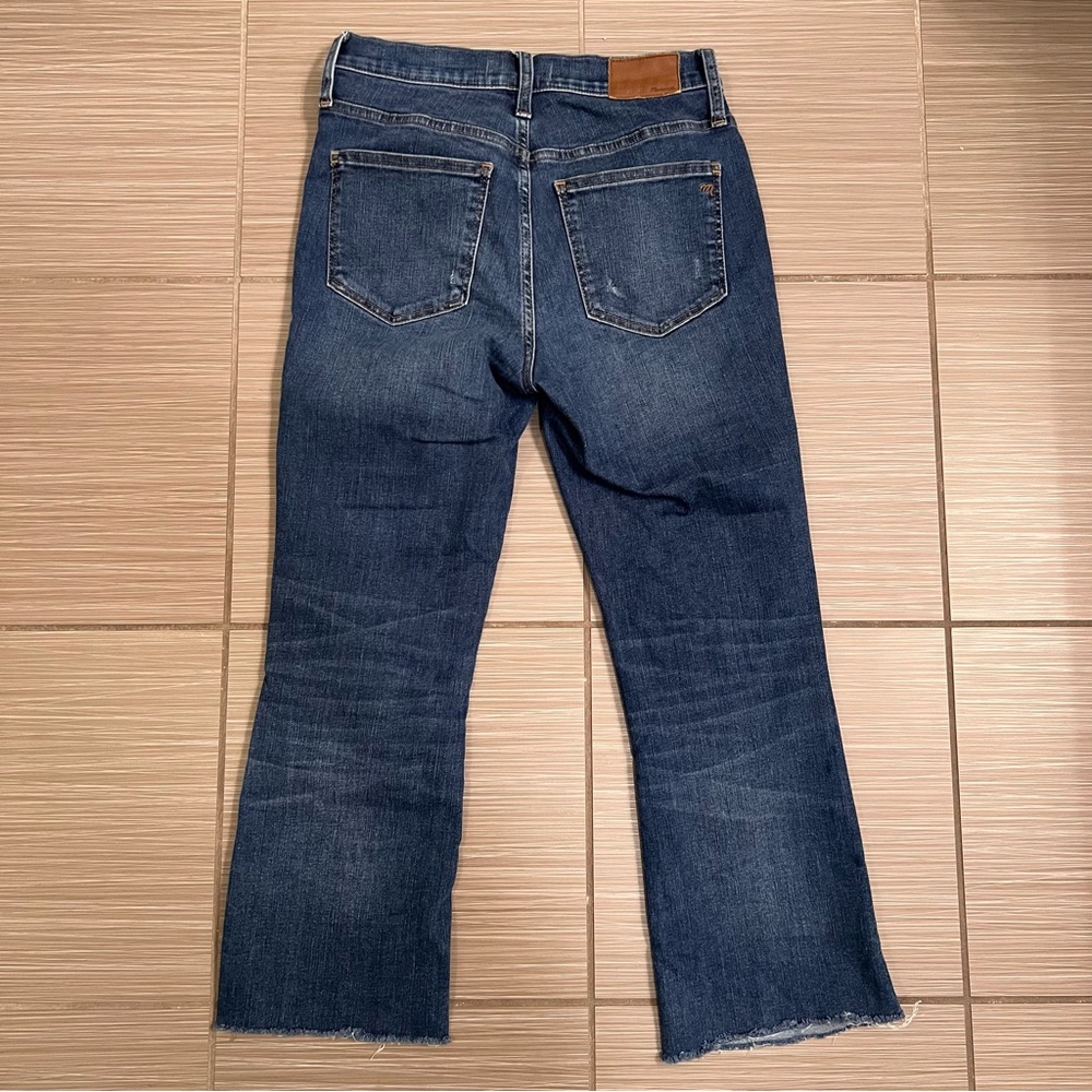 Madewell Cali Demi Boot Jeans dark wash size 25 0 frayed classic denim - Picture 14 of 15